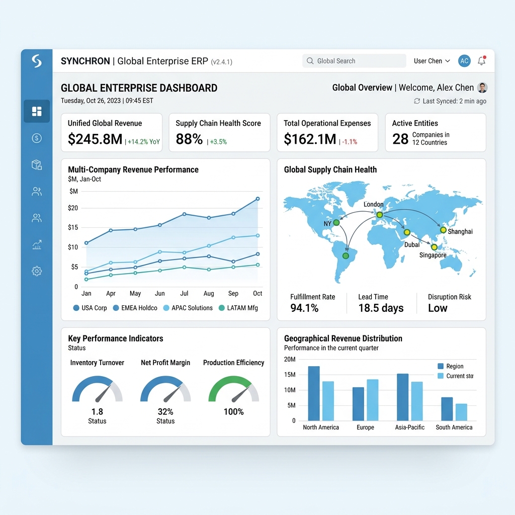 Global Enterprise ERP Dashboard