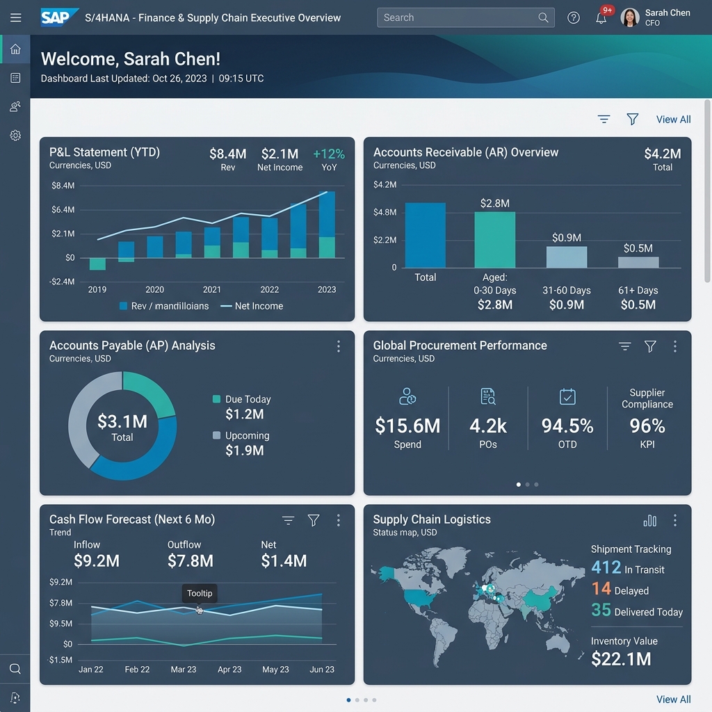 SAP S/4HANA Financial Dashboard